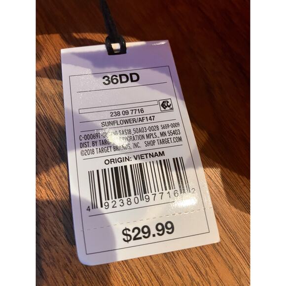 Shade Shore Bikini Top 36DD Yellow Textured Light Lift Halter Tie Swimwear - Picture 5 of 8